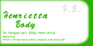 henrietta body business card
